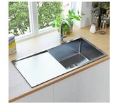vidaXL Fregadero De Cocina Hecho A Mano Acero Inoxidable