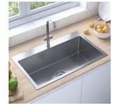 vidaXL Fregadero De Cocina Hecho A Mano Acero Inoxidable