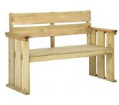 vidaXL Banco De Jardín De Madera De Pino Impregnada 121 Cm