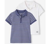VERTBAUDET Pack de 2 polos de punto calado para niño blanco