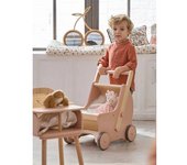 VERTBAUDET Cochecito de muñecas 2 en 1 de madera FSC® rosa medio liso