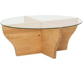 Dmora Mesa de café de madera roble 92x92  cm