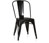 hjh OFFICE Silla de comedor metal negro
