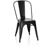 hjh OFFICE Silla de comedor metal negro