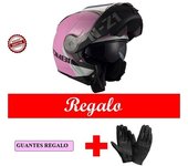 NZI Casco Modular  Combi 2 Duo Flydeck Pink +guantes Regalo