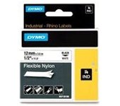 Dymo 18488 (S0718100) IND Rhino nylon flexible negro sobre blanco 12mm