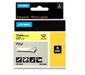 Dymo 18432 (S0718450) cinta vinilo negro sobre amarillo 12mm
