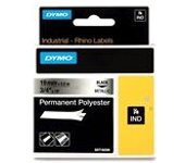 Dymo 18487 (S0718200) IND Rhino poliéster negro sobre metalizado 19mm