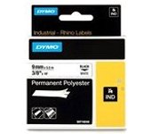 Dymo 18482 (S0718240) poliéster permanente negro sobre blanco 9mm