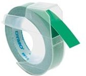 Dymo S0898160 cinta 3D blanco sobre verde 9mm