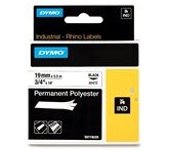 Dymo 18484 (S0718220) IND Rhino poliéster negro sobre blanco 19mm