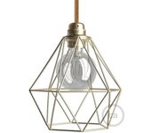 Creative Pantalla De Lámpara De Jaula De Diamantes De Metal