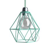Creative Pantalla De Lámpara De Jaula De Diamantes De Metal