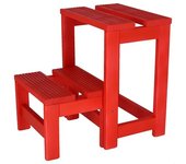 Wellhome Taburete De Escalera De 2 Peldaños Con Acabado De Madera 32x23x40 Cm