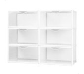 Max Home Pack 6 Cajas Apilables Plástico Zapatos Y Antivuelco