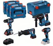 Bosch Sierra De Sable Kit 18v Gsr + Gdx + Gbh + Gsa + 4ah + 2x5.5ah