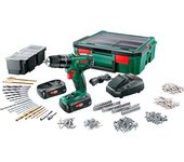 Bosch Destornillador Eléctrico Psb 1800 Li-2 Systembox + 241 Piezas