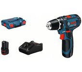 Bosch Destornillador Eléctrico Gsr 12v-15 + 2x2.0 Ah + L-boxx