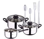 San Ignacio Batería De Cocina Juego De Cubiertos Acero Inoxidable 5 Piezas 24 Piezas