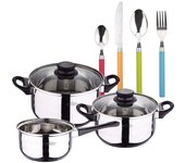 San Ignacio Batería De Cocina Juego De Cubiertos Acero Inoxidable 5 Piezas 24 Piezas
