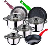 San Ignacio Juego De Ollas Y Sartenes Dina 18/22/26 Cm Pk3699 8 Piezas