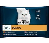 Purina Salsa Gourmet Perle Fina Dúo Granja Fresca 4x85g Snack Para Gatos 12 Unidades