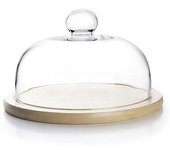 Ibili Tapa De Cristal Con Base De Madera 20 Cm