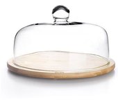 Ibili Tapa De Cristal Con Base De Madera 30 Cm
