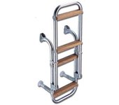 Trem Escalera De 3 Peldaños De Madera Acero Inoxidable