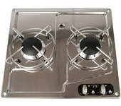 Oem Marine Placa De Gas Empotrada De 2 Fuegos Acero Inoxidable 1750w