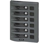 Blue Sea Systems Interruptor Automático De Circuito De Panel De Cubierta Meteorológica De 6 Posiciones