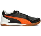 Puma - Zapatilla de fútbol sala Pressing IV, Unisex, Black-Flame Flicker-Silver Mist, 9 UK
