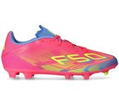 Adidas - Bota de fútbol F50 League FG/MG, Unisex, Lucid Pink-Lucid Lemon-Blue Fusion, 7,5 UK