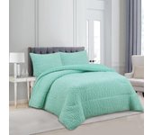 Haradeco manta sherpa para sofá cama con funda almohada, edredón borreguito terciopelo gruesa abriga(jacquard azul celeste, 160x220cm)