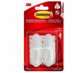 Juego de 2 ganchos adhesivos de plástico de diseño, command, blanco 1,3 kg