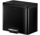 Cubo de basura de pedal essential 20+9 l negro