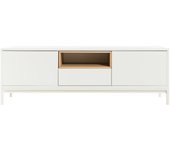 Mueble tv dm - dm chapado en roble natural - blanco 150 x 50 cm