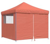 Tienda de fiesta plegable pop-up 4 paredes laterales terracota