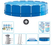 Paquete de piscina - intex - alrededor - 457x457x122 cm + accesorios cb41
