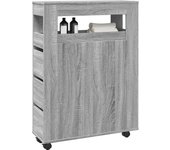Maison exclusive - armario de baño estrecho con ruedas madera gris sonoma