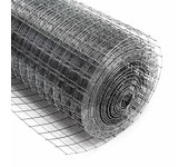 Malla de alambre cuadrada 12x12mm, rollo 25m, altura 50cm, acero galvanizado, cierres, gallineros