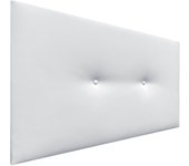 Dhome cabecero de polipiel liso con botones tapizado de alta gama cabezal lujo cama dormitorio moderno acolchado (blanco, 105cm)