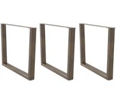 Maison exclusive - patas para mesa de comedor en forma de v (3 unidades, acero natural, 100 x 72-73,3 cm)