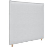 Dhome cabecero de lino natural con ribete hasta el suelo 8cm de grosor cabezal tapizado dormitorio moderno top trending (blanco, 135cm)