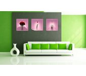Vinilo efecto 3d ramo de rosas rojas - adhesivo de pared - revestimiento sticker mural decorativo - 30x90cm