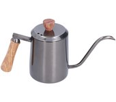 Hervidor de café para verter, hervidor de cuello de cisne de acero inoxidable mini azul de 600 ml de largo
