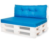 Cojín para palets 120x80x50cm, cojín de jardín azul, cojín de jardín plano, cojín de jardín para banco, conjunto de cojines para jardín