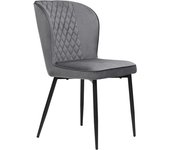 Silla de comedor (juego de 6), terciopelo gris oscuro, silla de diseño con respaldo