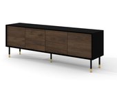 Mueble tv 4 puertas 180 cm rani madera y negro