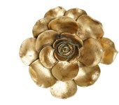 Decoración de pared dkd home decor 19,5 x 5,5 x 19,5 cm flor dorado